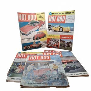 Vintage Hot Rod Magazine Lot of 7 1951 1954 1960 Original Issues Rare Ads Comple